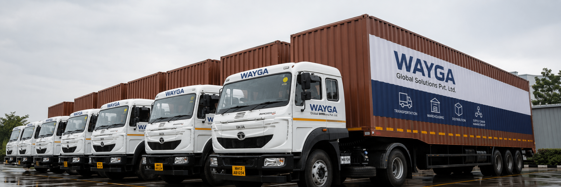 Wayga Global Solutions fleet of trucks